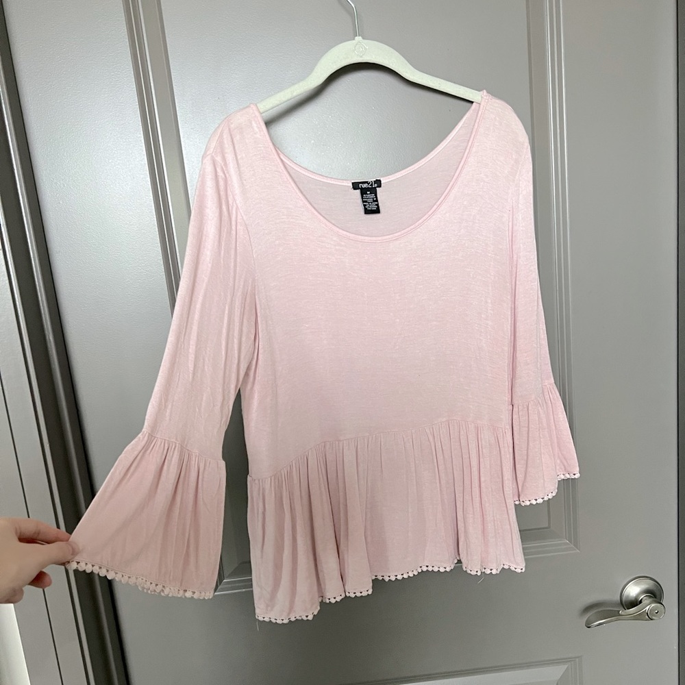Pastel Pink Top w/ flare sleeves